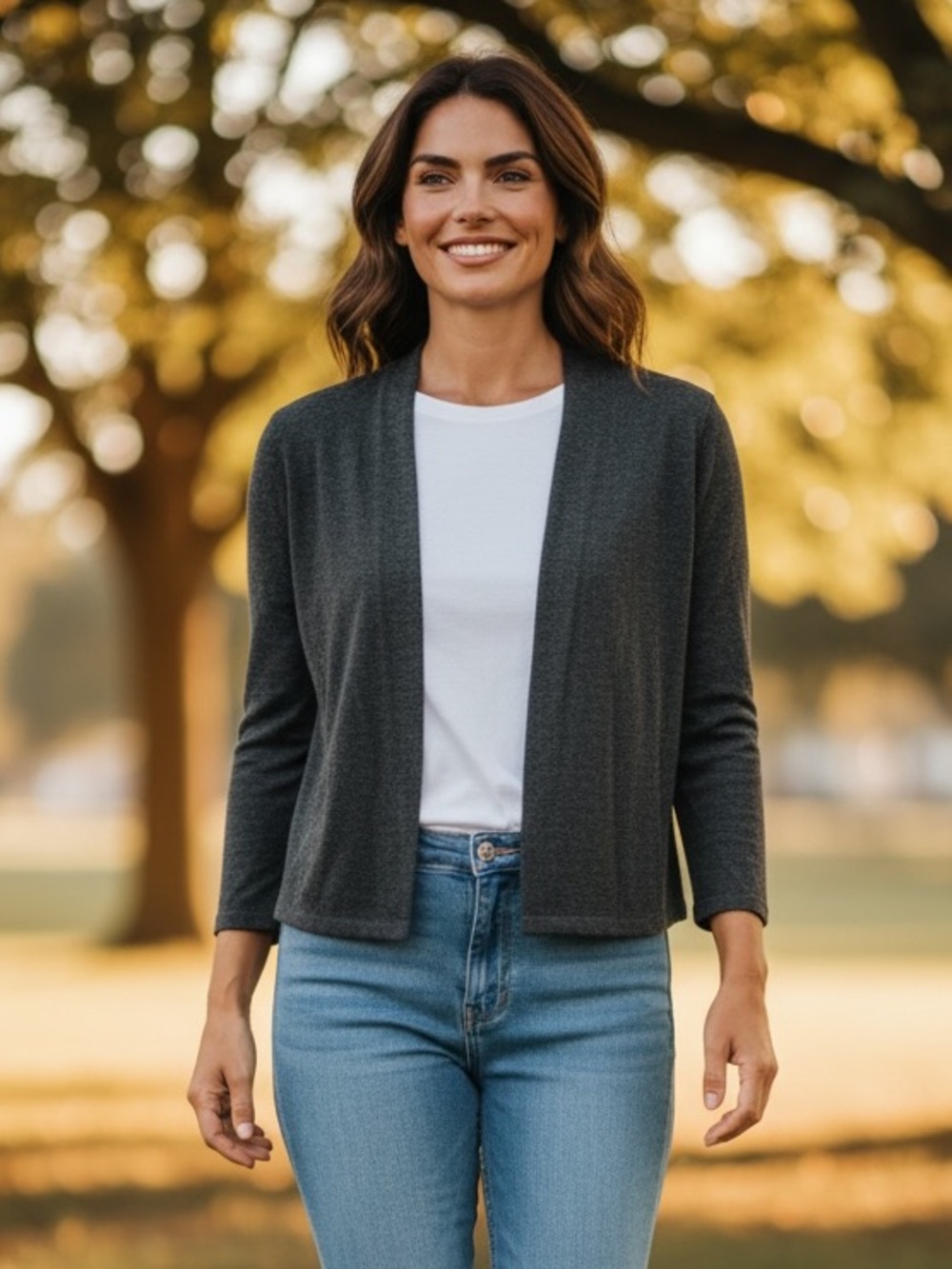 Marni 100% Cashmere Cropped Cardigan‎ Shrug Size 40 US S Gray 3/4 Sleeve